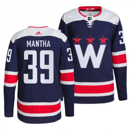 Washington Capitals Dresy Anthony Mantha 39 Adidas Navy Třetí Authentic - Pánské